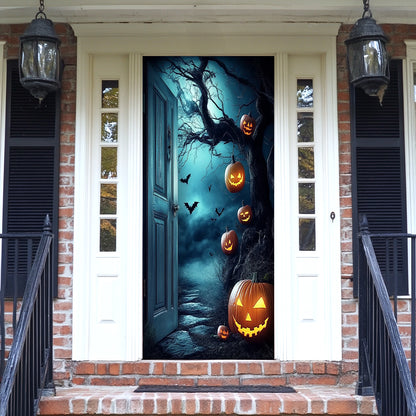 Lorva Halloween Door Cover Pumpkin Hollow Door
