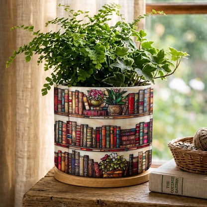 Lorva Reading Ceramic Plant Pot Classic Library