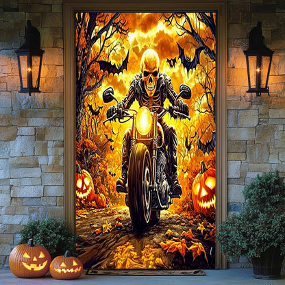 Lorva Halloween Door Cover Born To Ride Built For Halloween