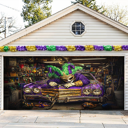 Lorva Garage Door Banner Decoration Mardi Gras Workshop