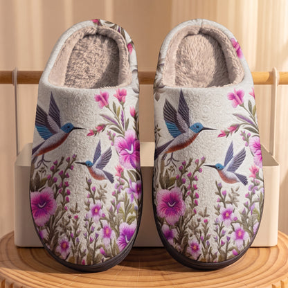 Lorva Hummingbird Fleece Lined Slippers Blossom Whisper