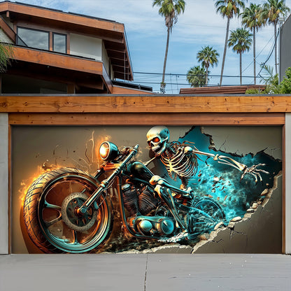 Lorva Halloween Garage Door Banner Decoration The Grim Biker