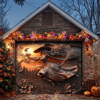 Lorva Witch Garage Door Banner Decoration Halloween Moonflower Witches