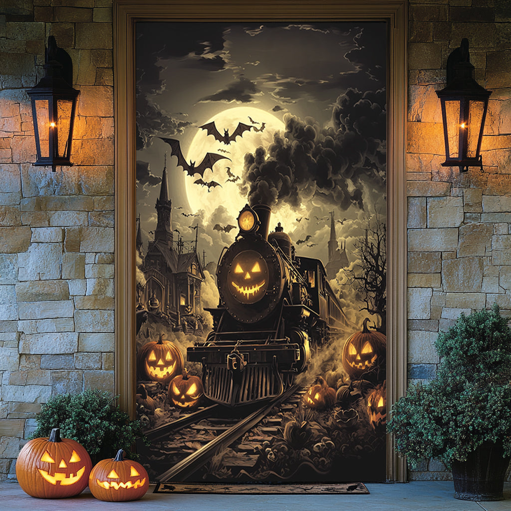 Lorva Halloween Door Cover Pumpkin Express Halloween