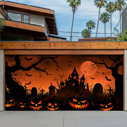 Lorva Halloween Garage Door Banner Decoration Pumpkin Night Spectacle
