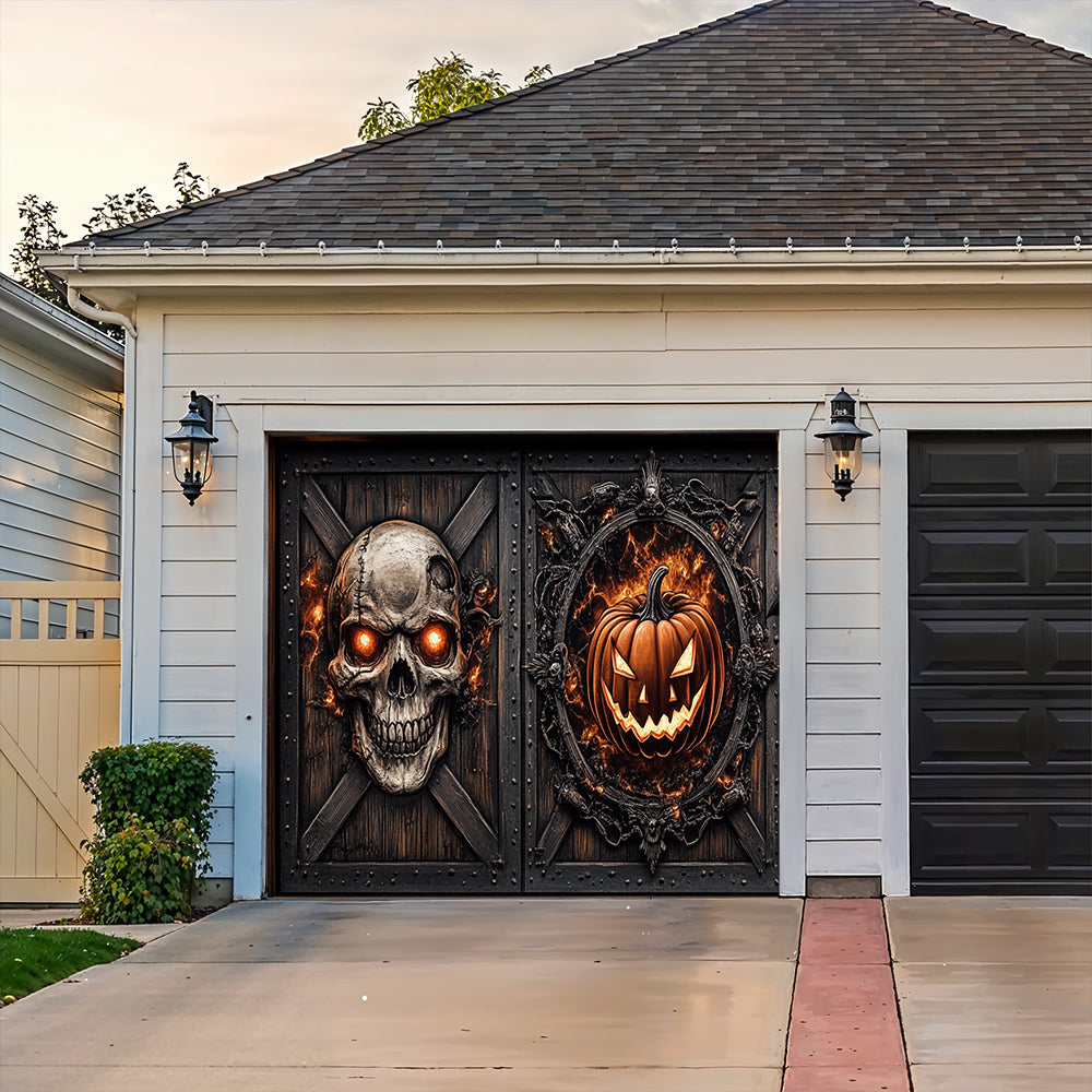 Lorva Halloween Garage Door Banner Decoration The Haunted Gate