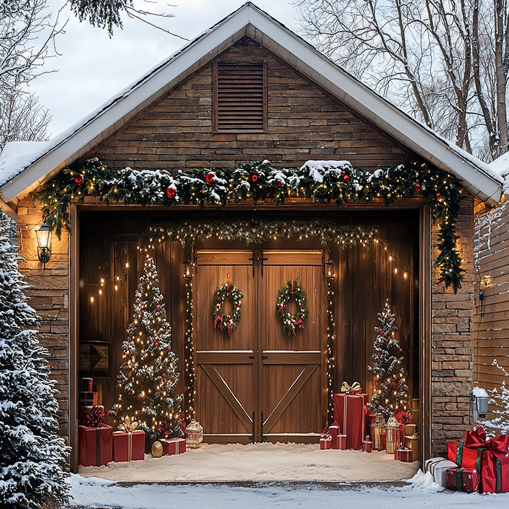 Lorva Christmas Garage Door Banner Decoration Christmas Themed Barn Door