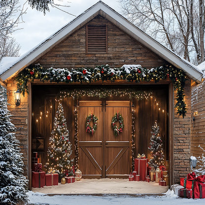 Lorva Christmas Garage Door Banner Decoration Christmas Themed Barn Door