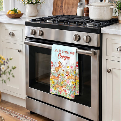 Lorva Corgi Kitchen Towel Life Is Better With Corgis