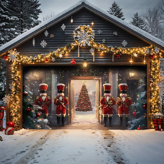 Lorva Christmas Garage Door Banner Decoration Nutcracker Christmas Guard