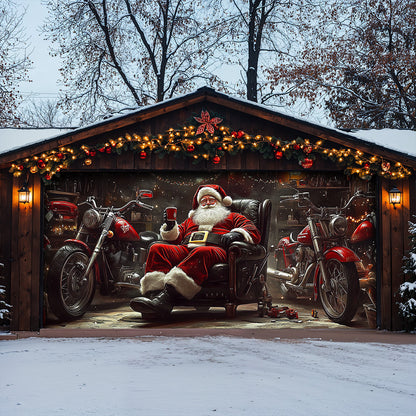 Lorva Christmas Garage Door Banner Decoration Santa’s Holiday Ride Garage