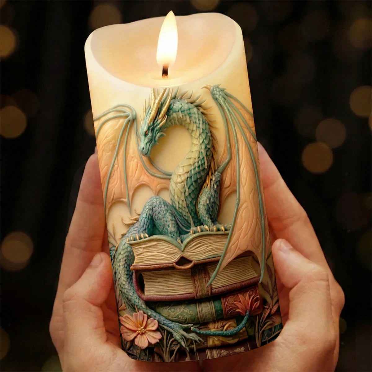 Lorva Reading 2D Printed LED Candle A Dragon's Favorite Reading