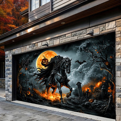 Lorva Halloween Garage Door Banner Decoration Legend Of The Headless Rider