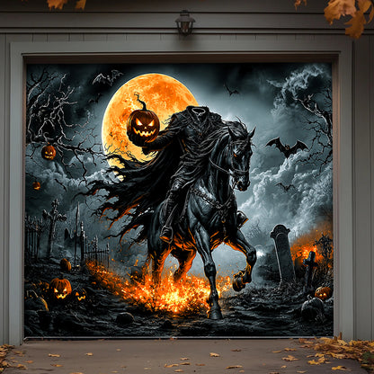 Lorva Halloween Garage Door Banner Decoration Legend Of The Headless Rider