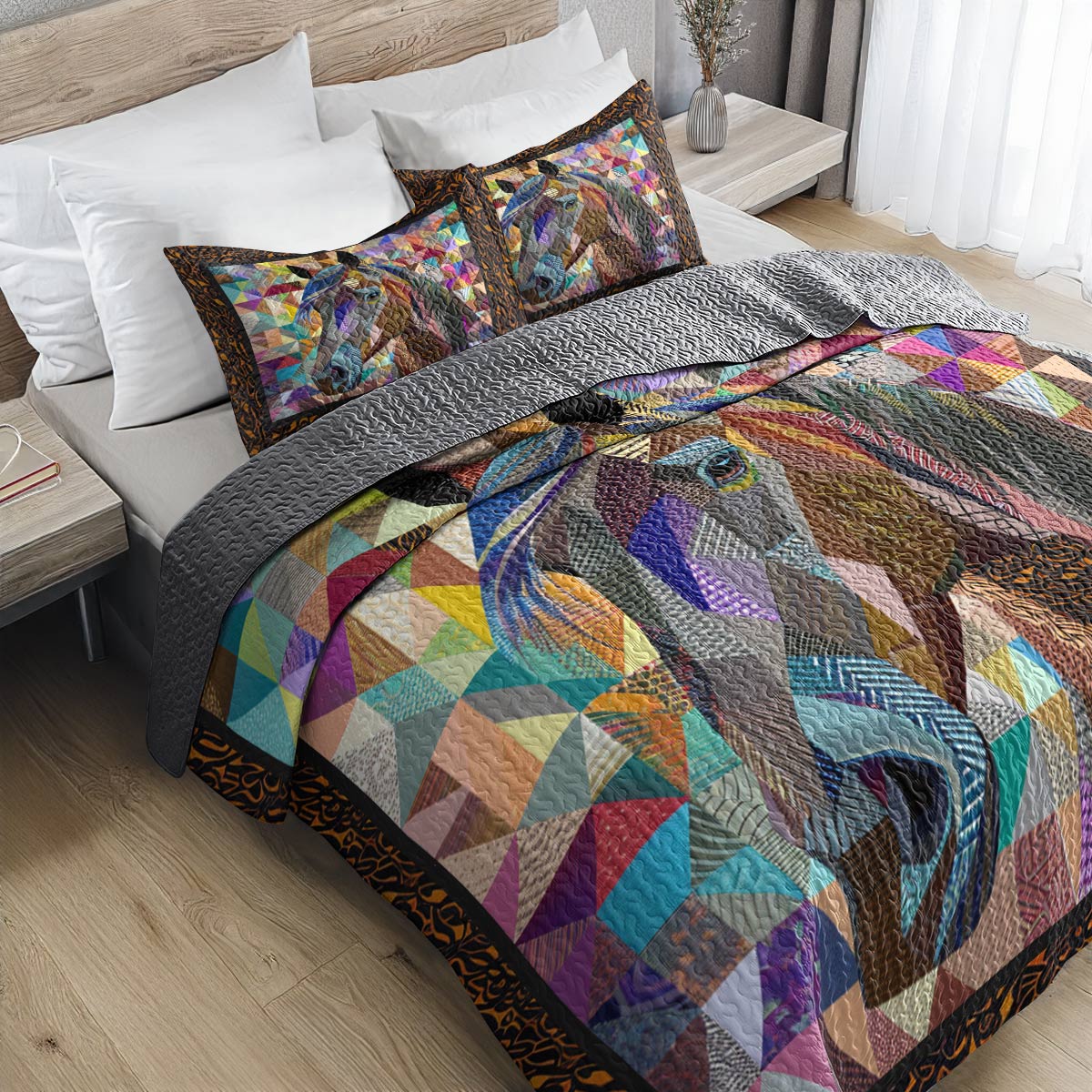 Lorva All Season Quilt 3-Piece Set Gorgeous Horse