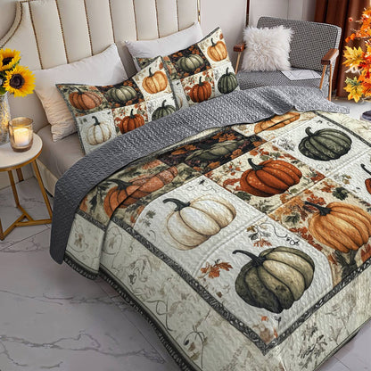 Lorva All Season Quilt 3-Piece Set Gentle Pumpkins