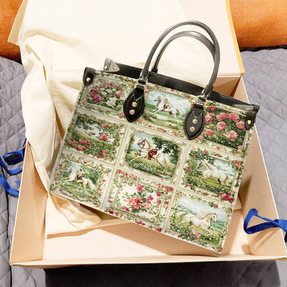Lorva Leather Bag Horse Charm Floral Grace