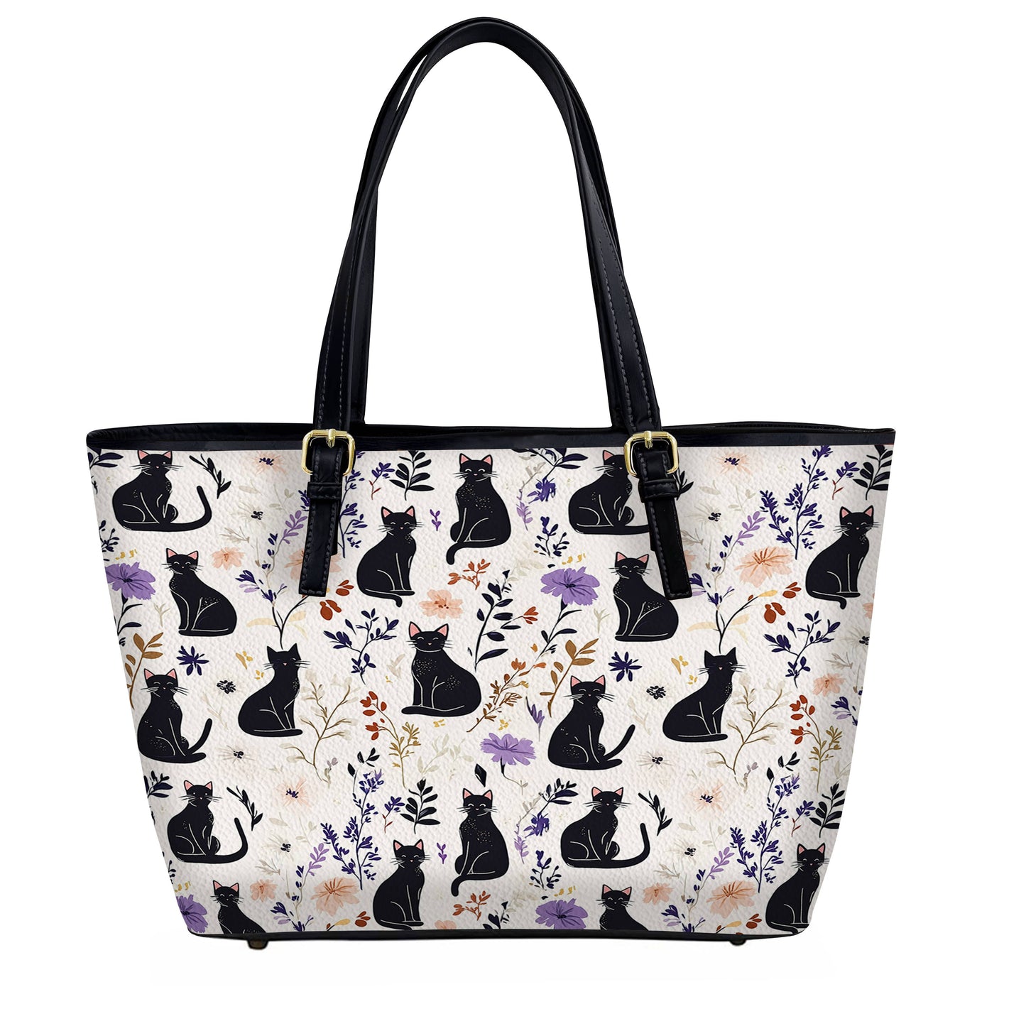 Lorva Leather Tote Bag Enchanted Black Cat