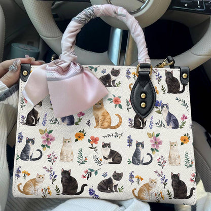 Lorva Leather Bag Floral Feline Parade