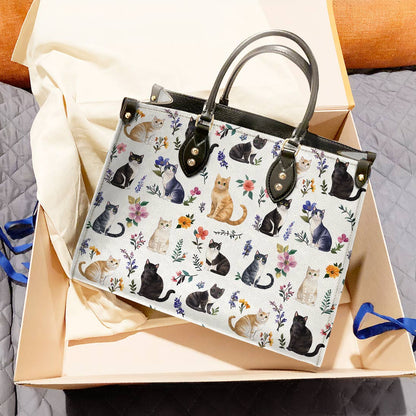 Lorva Leather Bag Floral Feline Parade