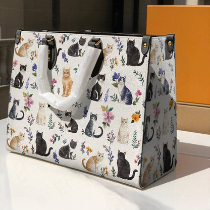 Lorva Leather Bag Floral Feline Parade