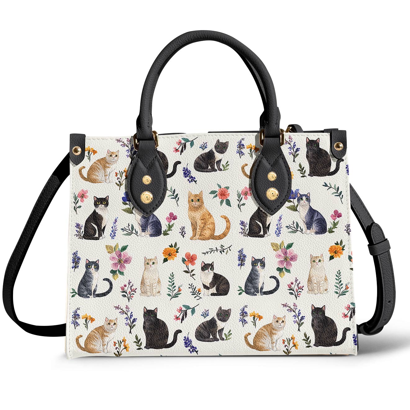 Lorva Leather Bag Floral Feline Parade