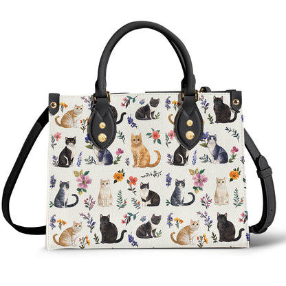 Lorva Leather Bag Floral Feline Parade