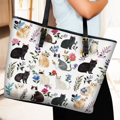 Lorva Leather Tote Bag Whisker Wonderland