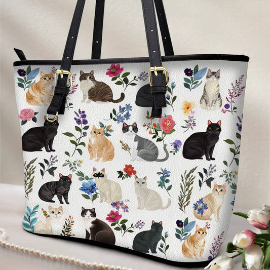 Lorva Leather Tote Bag Whisker Wonderland
