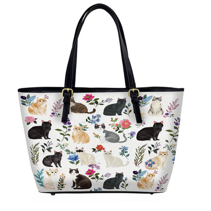 Lorva Leather Tote Bag Whisker Wonderland