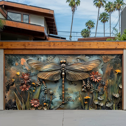 Lorva Garage Door Banner Decoration Enchanted Dragonfly