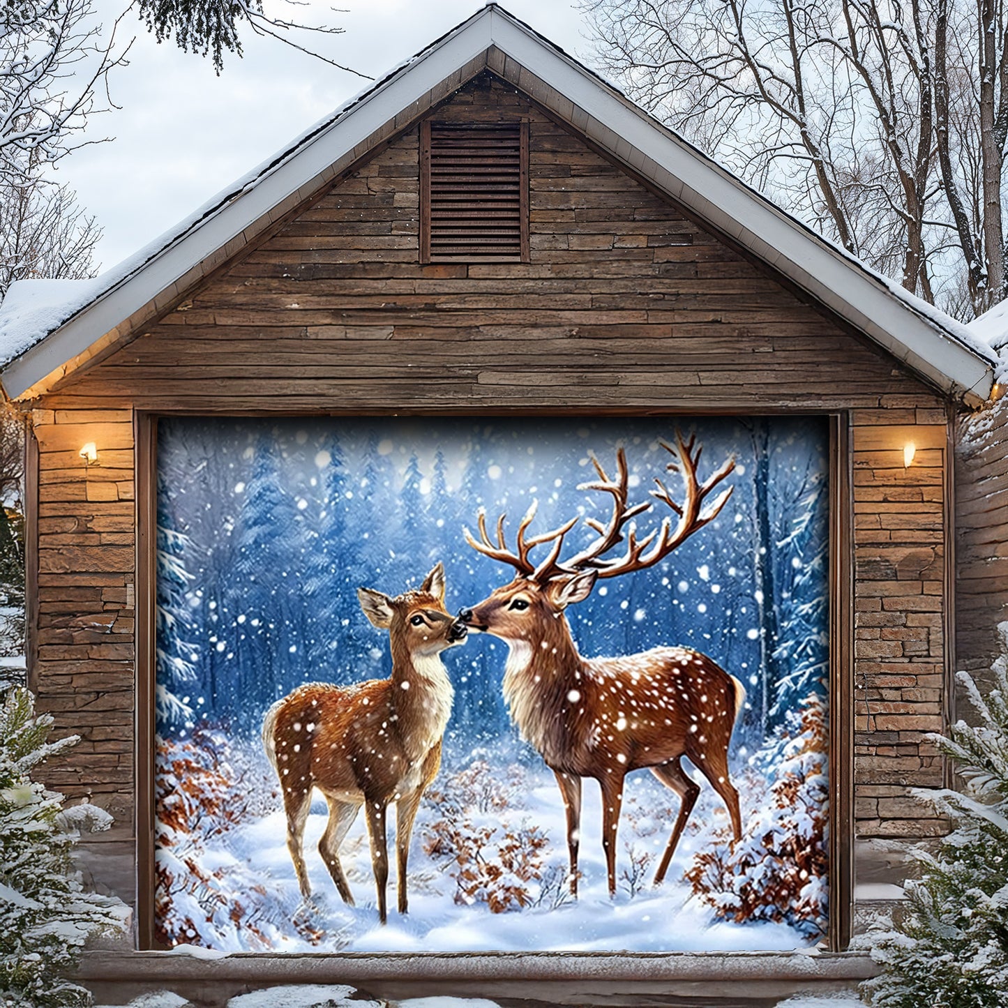 Lorva Deer Garage Door Banner Decoration The Silent Glade