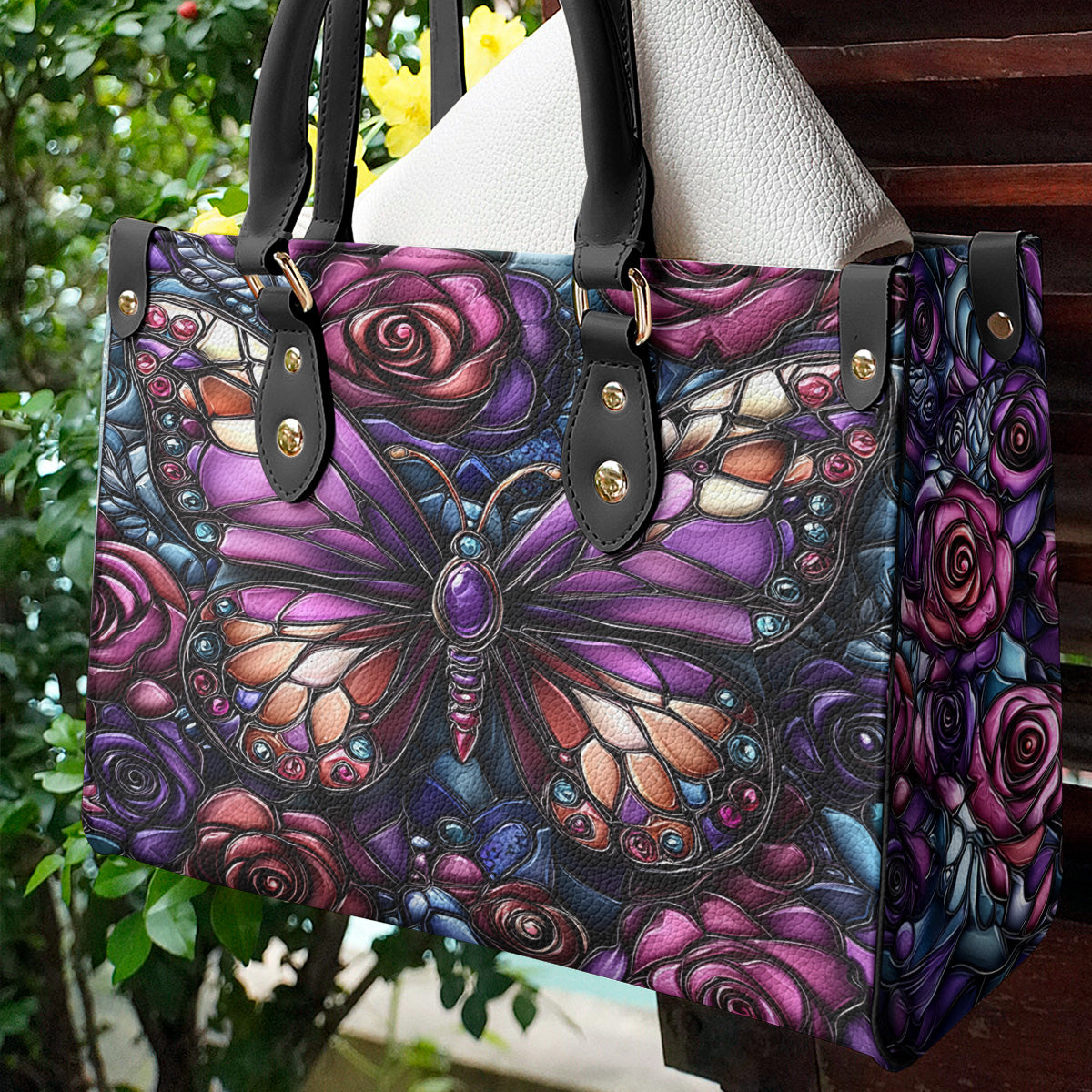 Lorva Butterfly Leather Bag Rose & Butterfly Elegance