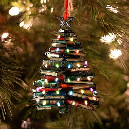 Lorva Reading Acrylic Ornament Literary Christmas Tree