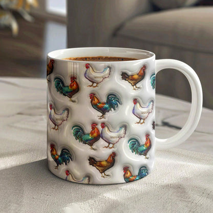 Lorva Flat Print Mug Gentle Chickens