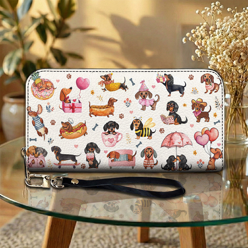 Lorva Dachshund Leather Wallet Sweet Day