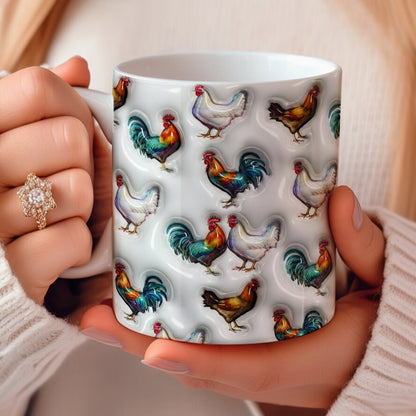Lorva Flat Print Mug Gentle Chickens