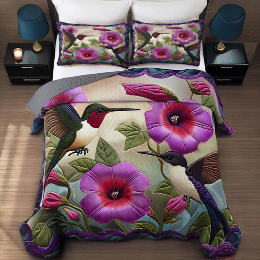 Lorva All Season Quilt 3-Piece Set Hummingbird Lovely