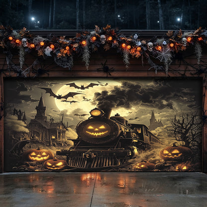 Lorva Halloween Garage Door Banner Decoration Pumpkin Express Halloween