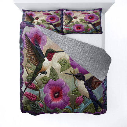 Lorva All Season Quilt 3-Piece Set Hummingbird Lovely