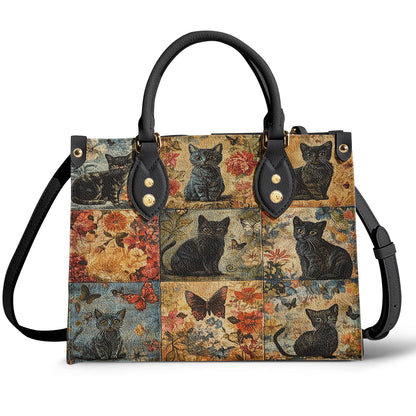 Lorva Leather Bag Mystic Floral Black Cat