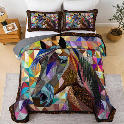 Lorva All Season Quilt 3-Piece Set Gorgeous Horse
