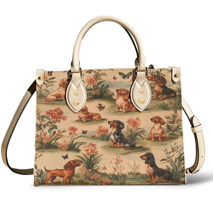 Lorva Dachshund Leather Bag Whimsy Meadow Hounds