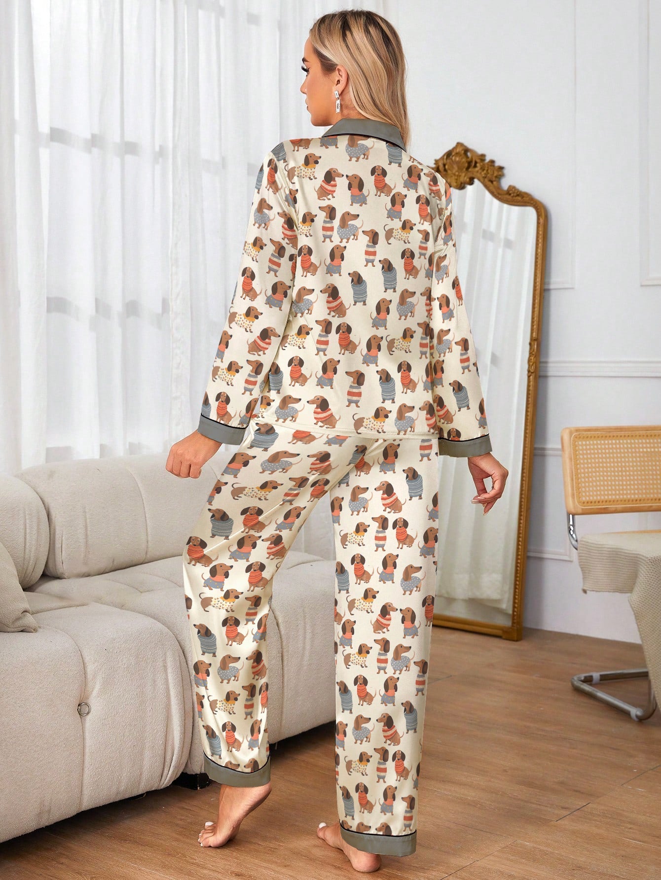 Lorva Dachshund Lover Classic Pajama Set Cuteness Overload