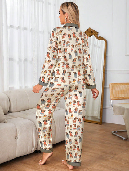 Lorva Dachshund Lover Classic Pajama Set Cuteness Overload