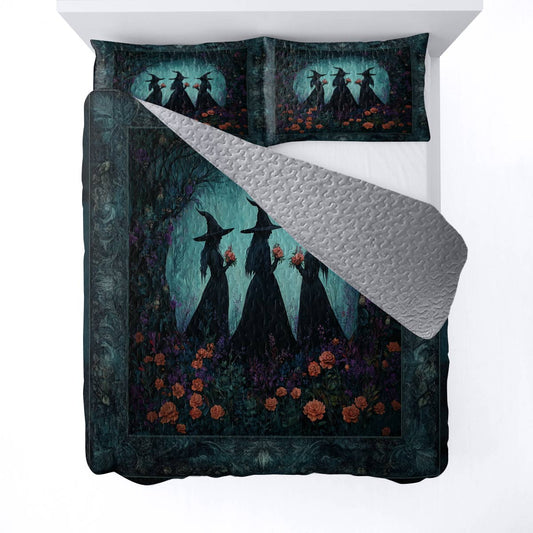 Witch Lorva All Season Quilt 3-Piece Set Moonflower Witches