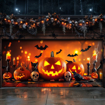 Lorva Halloween Garage Door Banner Decoration Bewitched Pumpkin Night