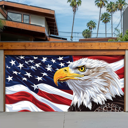 Lorva Patriotic Garage Door Banner Decoration Eagle of Freedom The Spirit of America