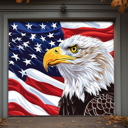 Lorva Patriotic Garage Door Banner Decoration Eagle of Freedom The Spirit of America