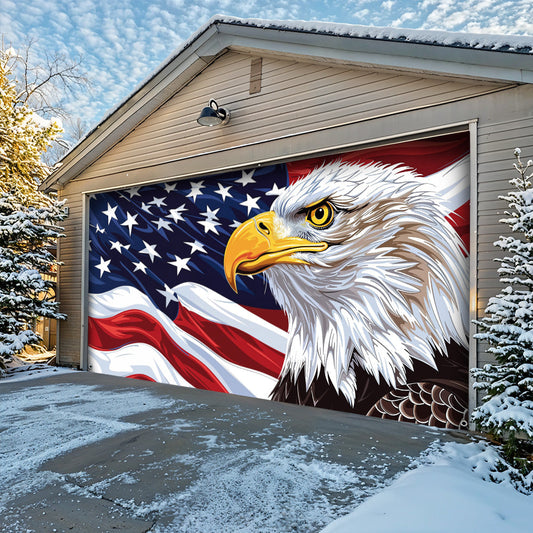 Lorva Patriotic Garage Door Banner Decoration Eagle of Freedom The Spirit of America